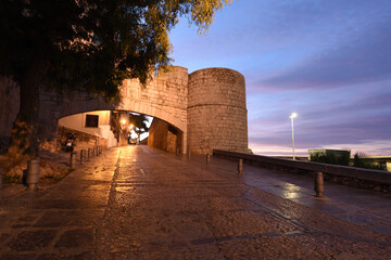 dusk of Gate of Saint Peter, Peñiscola;Castellon  de la Plana; Valencian community; Spain
