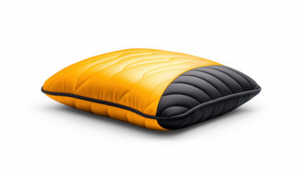 Two-tone pillow on a transparent background for decor.