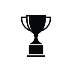Trophy on base platform minimal vector silhouette black design isolated on white