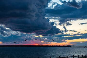 sunset over the ocean