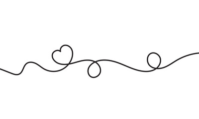  Hand drawn linear  heart design. Hand drawn vector illustration isolated on white background. 