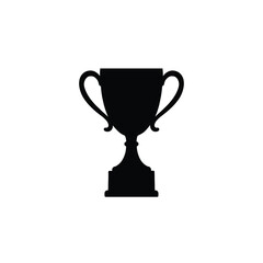 Classic trophy cup minimal vector silhouette black design isolated on white
