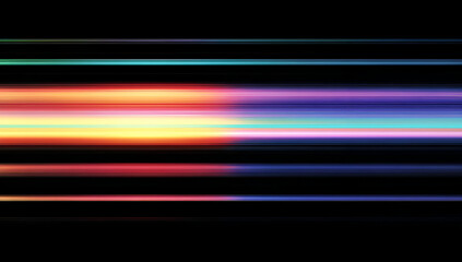 Abstract colorful light lines creating a dynamic visual effect on a dark background.