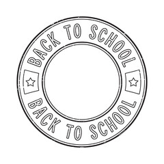 Circular stamp with back to school text and star accents