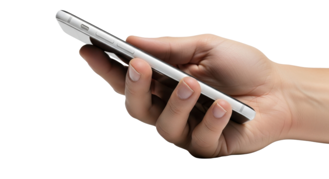 Hand Holding a Smartphone for Communication and Technology Use.