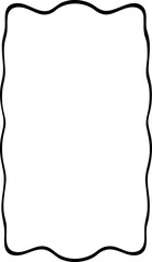 Tall rounded rectangle with wavy border forming elongated geometric contour.