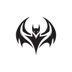 black and white bat logo vector