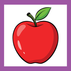 
Realistic red apples with green leaf and slice apple