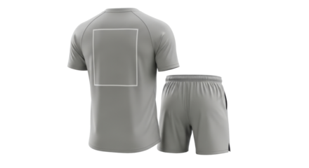 Gray Tshirt and Shorts Set for Sports and Casual Wear.