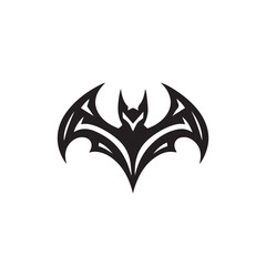 black and white bat logo vector
