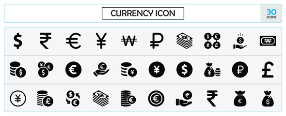 Currency icon depicting money exchange, financial transaction, or international trade concept.