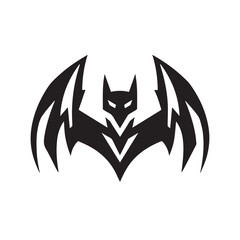 black and white bat logo vector