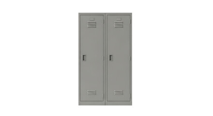 Gray Metal Double Door Locker for Storage and Security.