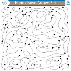 Hand drown doodle decorative arrow collection