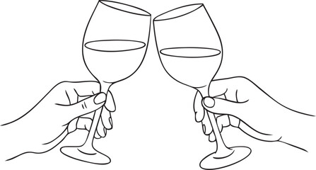 Clinking wine glasses