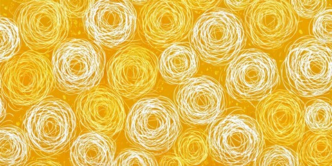 Fototapeta premium Yellow and white background with many circles. The circles are all different sizes
