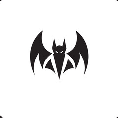 black and white bat logo vector