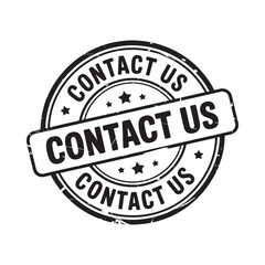 Contact us stamp graphic with circular and diagonal text