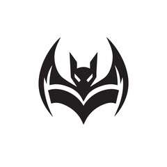 black and white bat logo vector