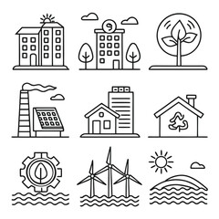 vector-line-icons-of-eco-city---renewable-energy--.eps