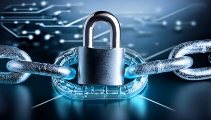 data protection represented by a chain and lock illustrating cybersecurity concepts