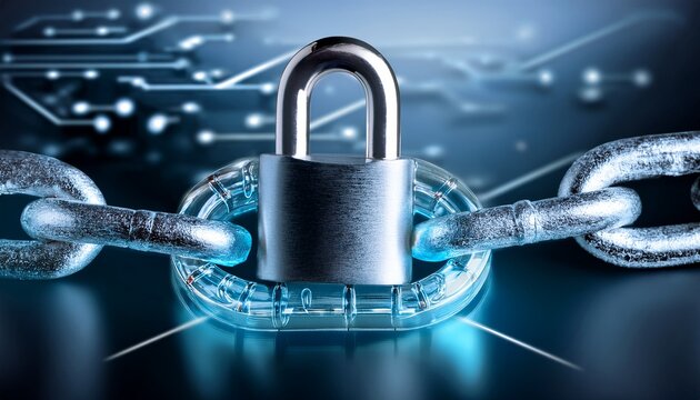 data protection represented by a chain and lock illustrating cybersecurity concepts
