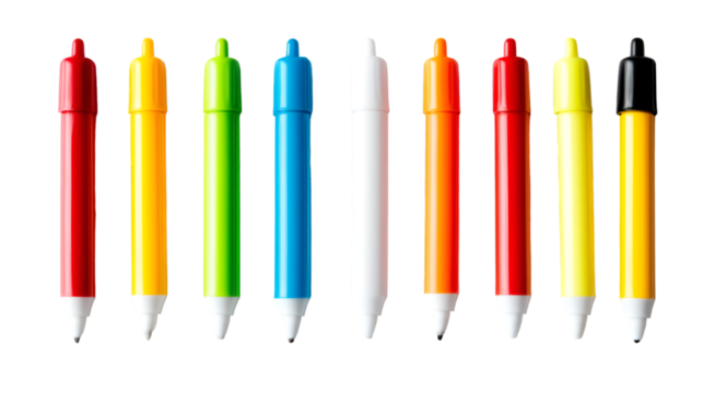 Set of Colorful Marker Pens for Drawing and Highlighting