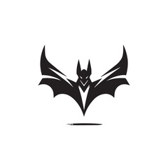 black and white bat logo vector