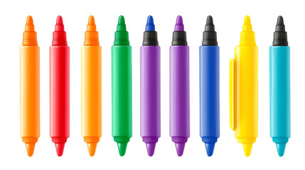 Set of Colorful Marker Pens for Drawing and Highlighting