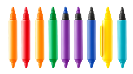 Set of Colorful Marker Pens for Drawing and Highlighting