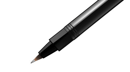 Close-up of Yellow Ballpoint Pen Tip Isolated on White