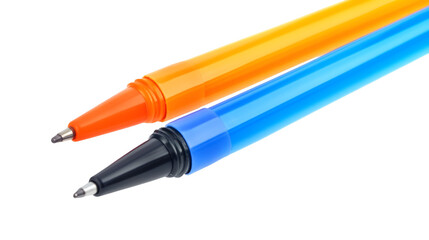 Close-up of Yellow Ballpoint Pen Tip Isolated on White