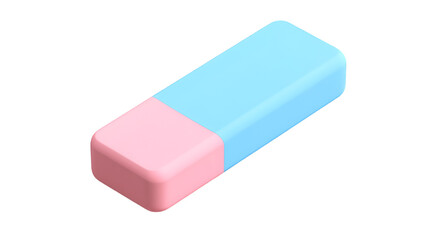 Pink and Blue Block Eraser Isolated on White Background