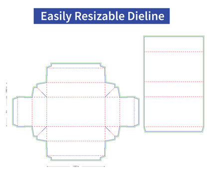 Food drawer box ,Sleeve match box style dieline template and 3d box.eps