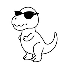 a cute dinosaur wearing sunglasses 