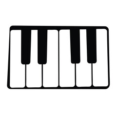 Naklejka premium Simplified black and white piano keys design with rounded edges artistic representation