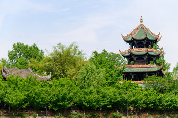 Fototapeta premium 中国の四川省にある成都のとても美しい風景Beautiful view of a famous tourist spot in Chengdu, Sichuan Province, China