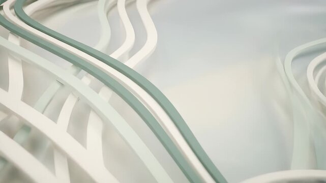 layer and ribbon form wave texture across surface. pattern repeats with abstract curve and relief. topography echoes layered rhythm and sculpted contour. smooth palette accentuates material quality.