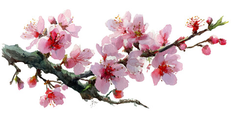  pink cherry blossom branch artful arrangement delicate soft petals nature bloom spring floral beauty