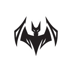 black and white bat logo vector