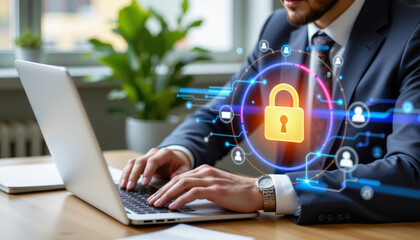 Cybersecurity data protection business technology security professional office digital