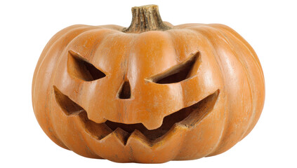 Pumpkin with Carved Jack O Lantern Face Bright Orange Halloween Decoration