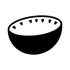 Stylized watermelon slice graphic design showing the interior in solid black