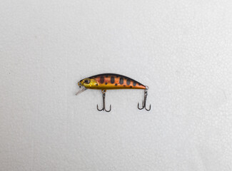Shallow water fishing lure on white background