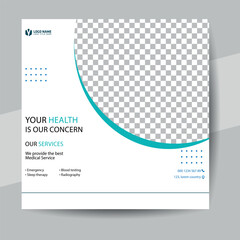 Modern medical healthcare service social media post template design
