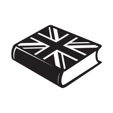 Book with union jack flag cover illustrating british literature and culture