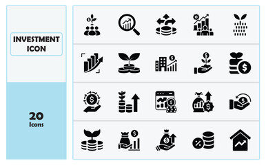 Investment icon showing upward growth graph symbolizing profit, business growth, or financial planning.