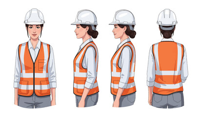 Realistic construction worker illustration with tools