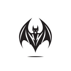 black and white bat logo vector