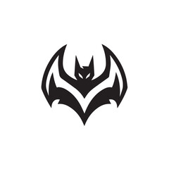 black and white bat logo vector